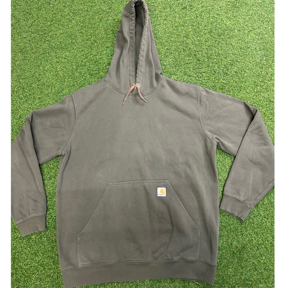 Carhartt Loose Fit Hoodie Mens Large Olive Green Pullover Sweatshirt R8L2BEI